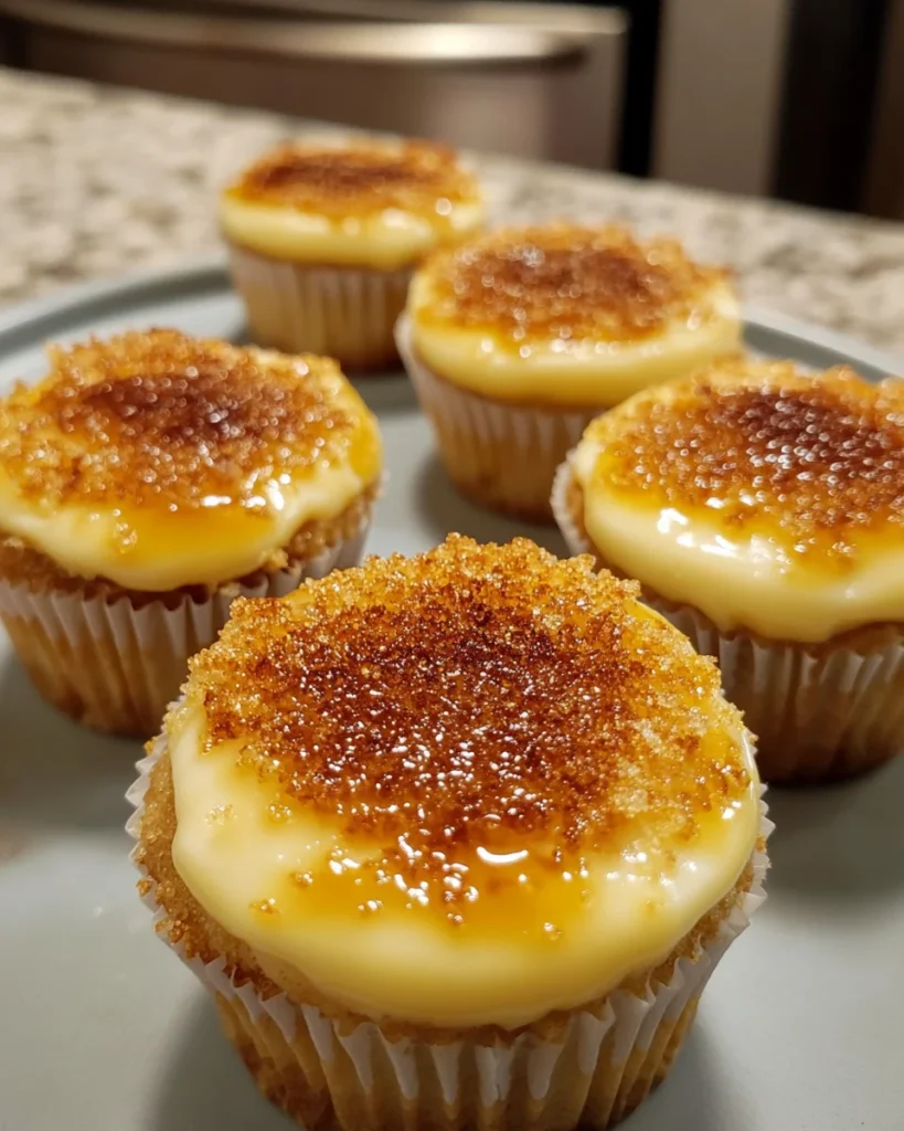 Vanilla Bean Crème Brûlée Cheesecake Cupcakes