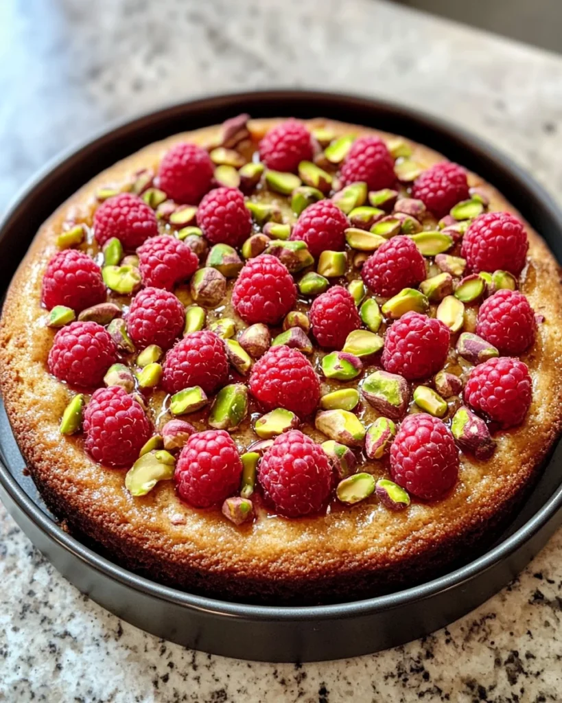 Raspberry Orange Pistachio Ricotta Cake