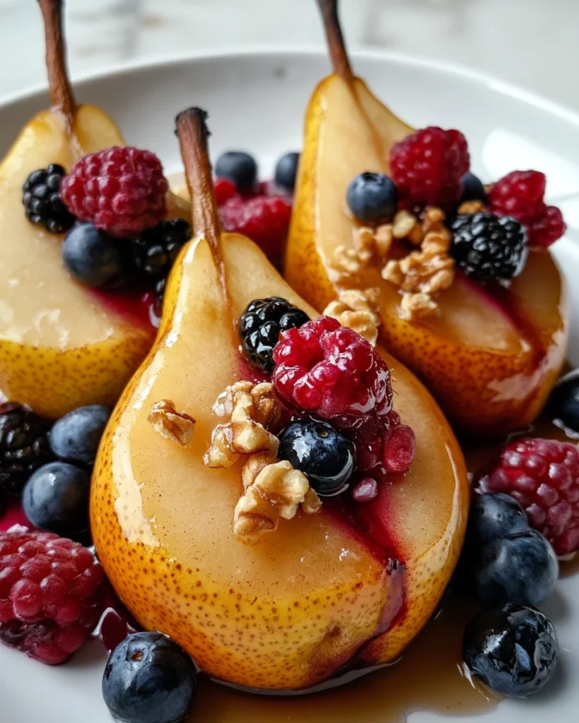 Baked Pears with Berries and Honey