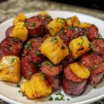 Pineapple Hasselback Kielbasa Bites