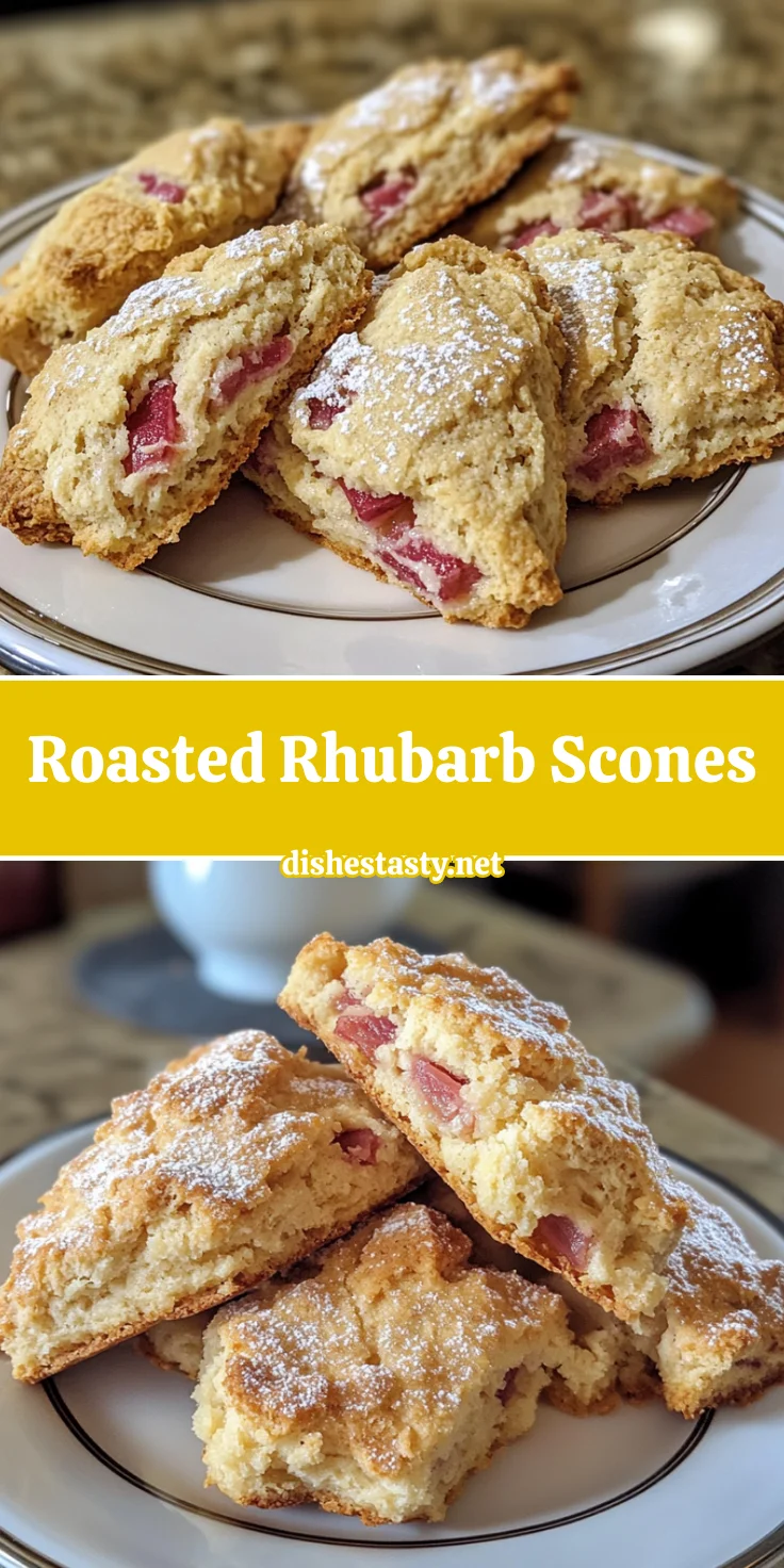Roasted Rhubarb Scones – Buttery, Tart & Perfectly Flaky!