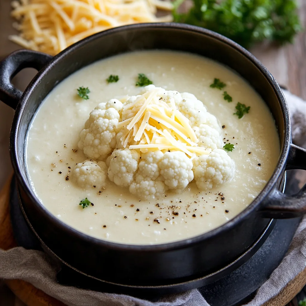 Creamy Cheddar Cauliflower Soup