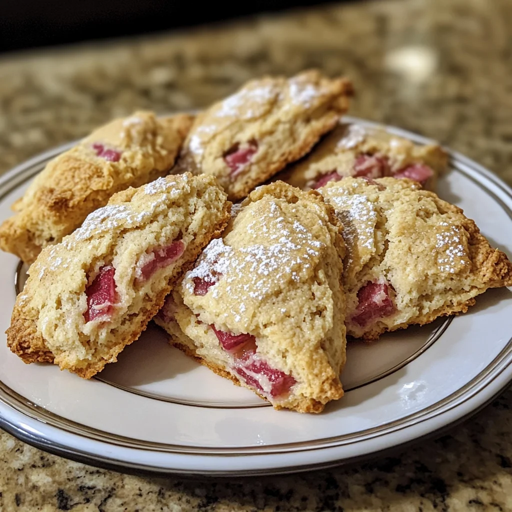 Roasted Rhubarb Scones