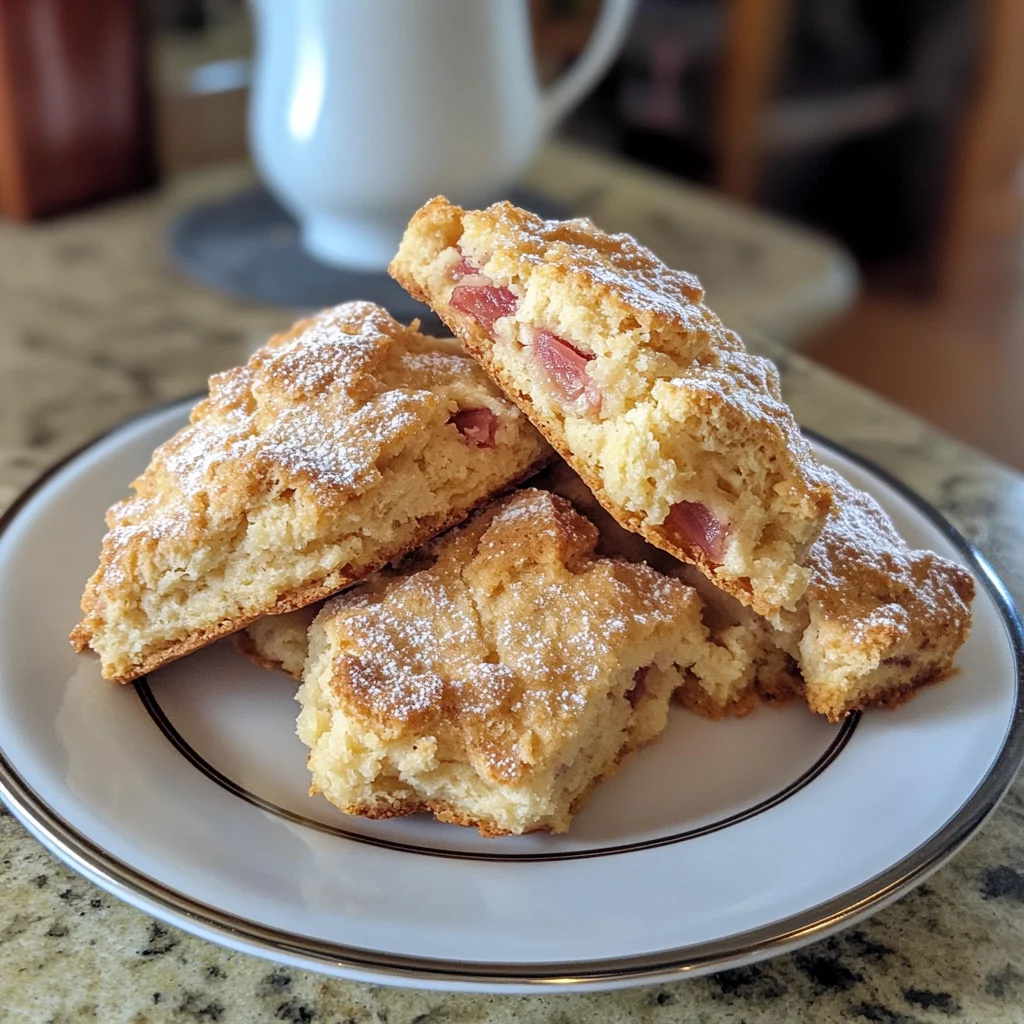 Roasted Rhubarb Scones – Buttery, Tart & Perfectly Flaky!