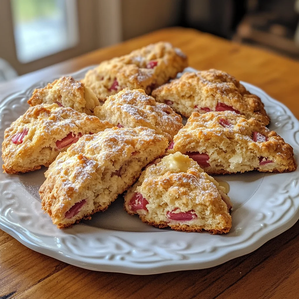 Roasted Rhubarb Scones – Buttery, Tart & Perfectly Flaky!