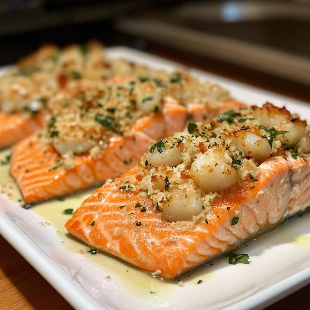 Crab & Shrimp Stuffed Salmon