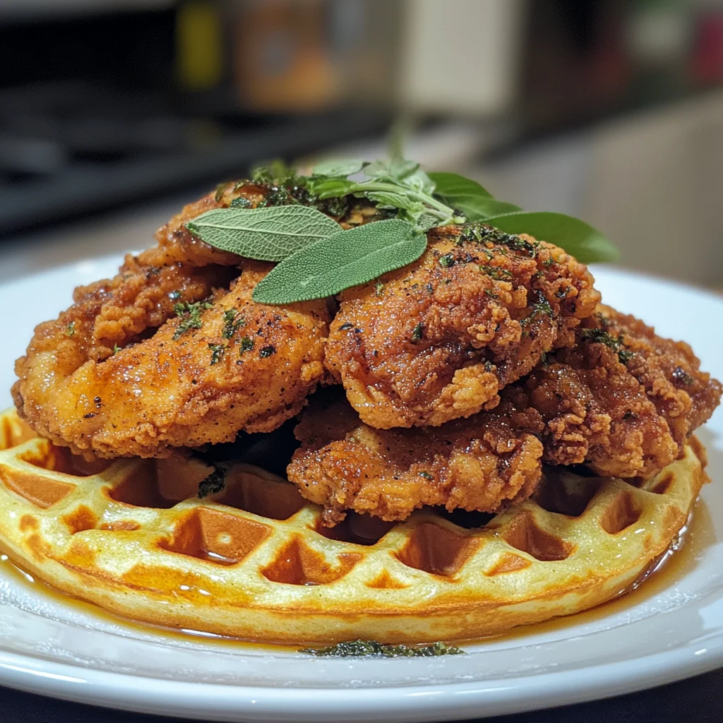 Sage Fried Chicken and Waffles – Crispy, Savory & Sweet Perfection!