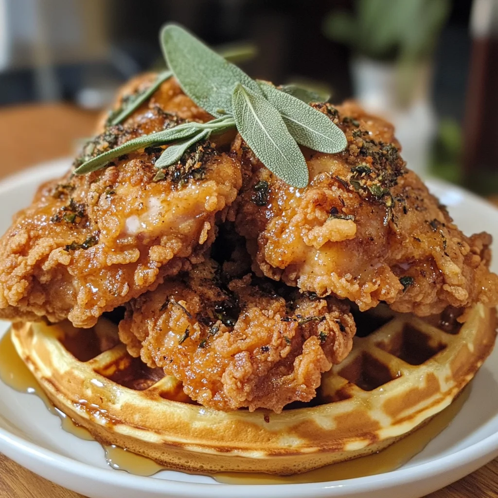 Sage Fried Chicken and Waffles – Crispy, Savory & Sweet Perfection!
