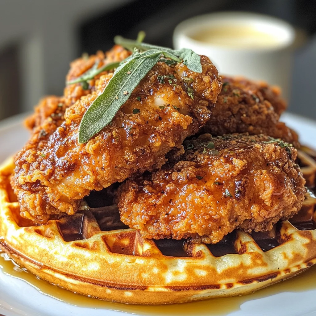 Sage Fried Chicken and Waffles – Crispy, Savory & Sweet Perfection!