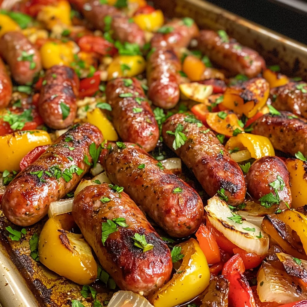 Sheet Pan Sausage and Peppers