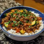 Greek-Style Beef and Zucchini Rice Bowl