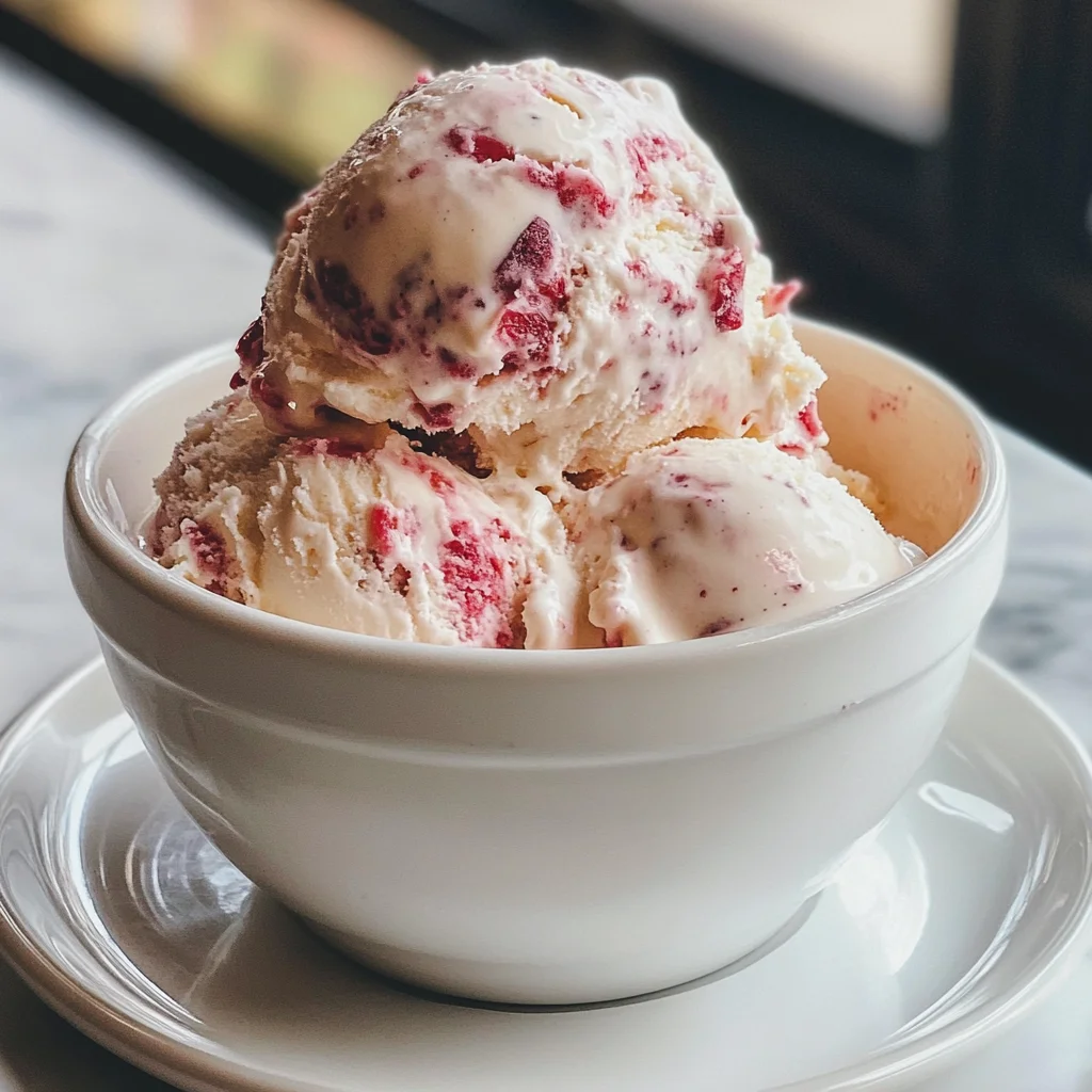 Rhubarb Ripple Ice Cream