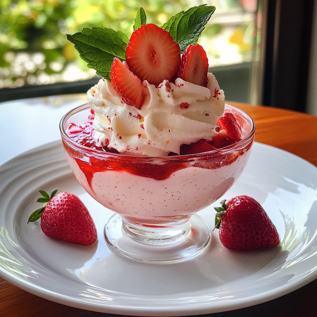 Strawberry Mousse with Strawberry Sauce