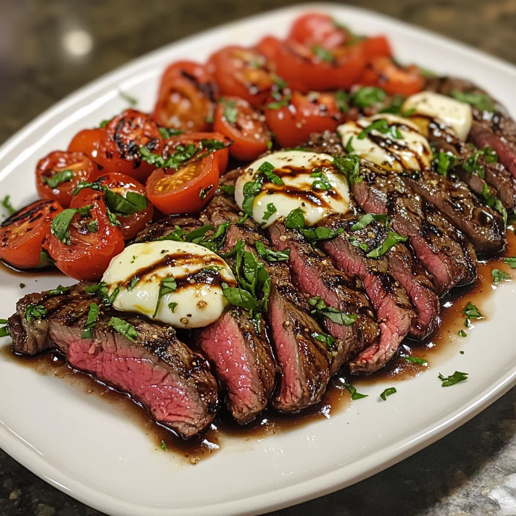 Balsamic Caprese Grilled Flank Steak