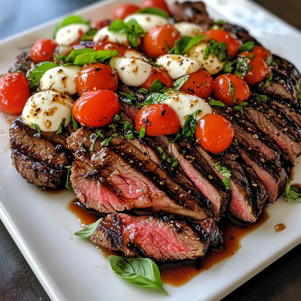 Balsamic Caprese Grilled Flank Steak