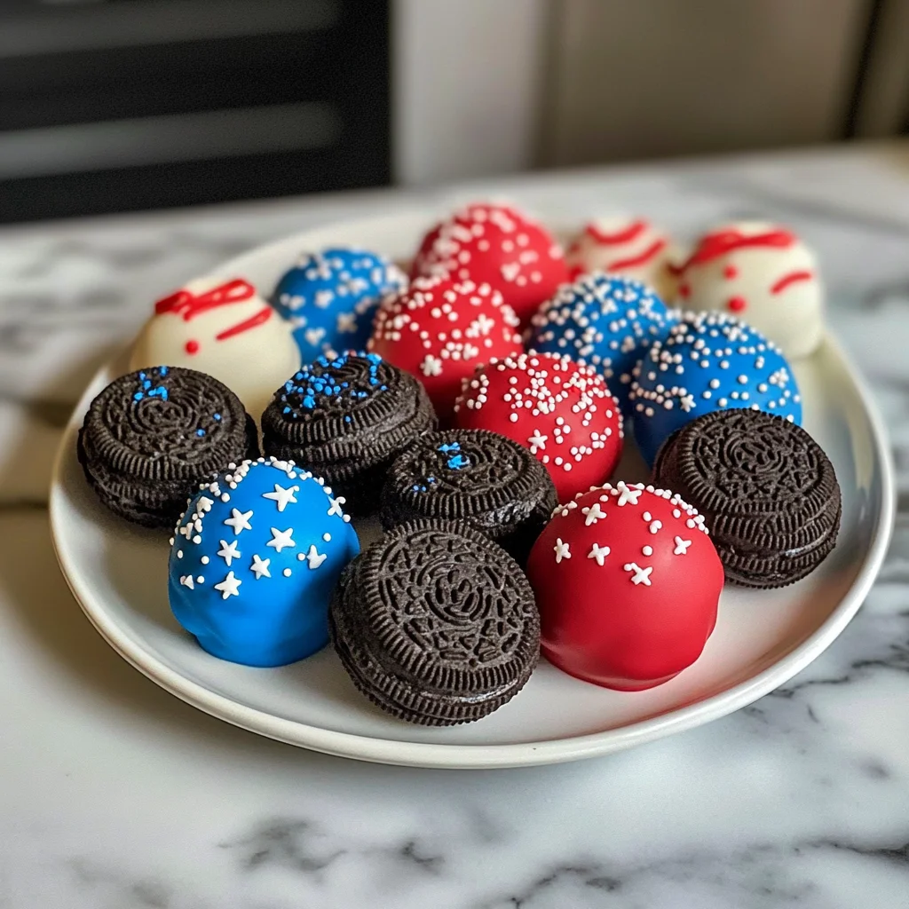 4th of July Oreo Cream Cheese Balls
