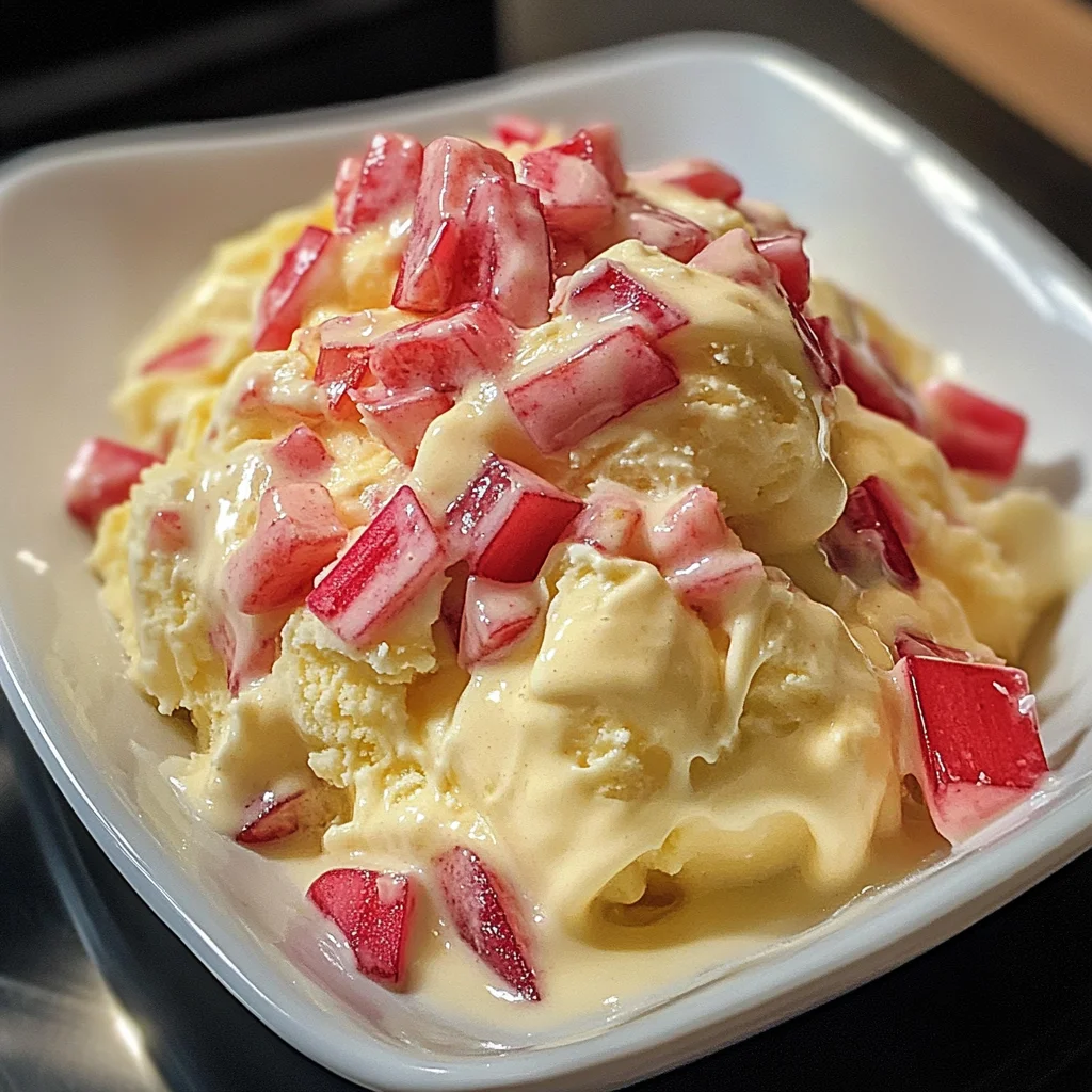 Rhubarb Ripple Ice Cream