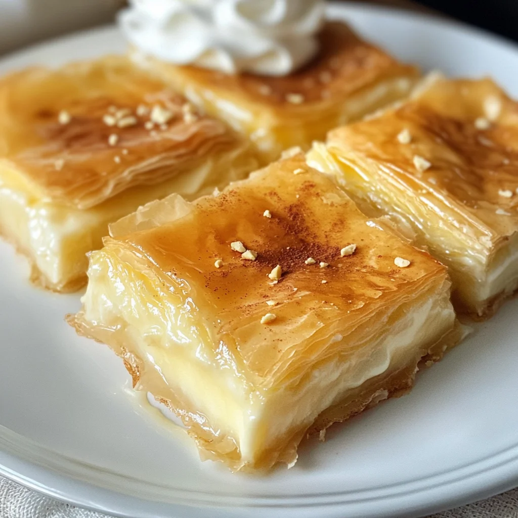Vanilla Phyllo Custard Squares