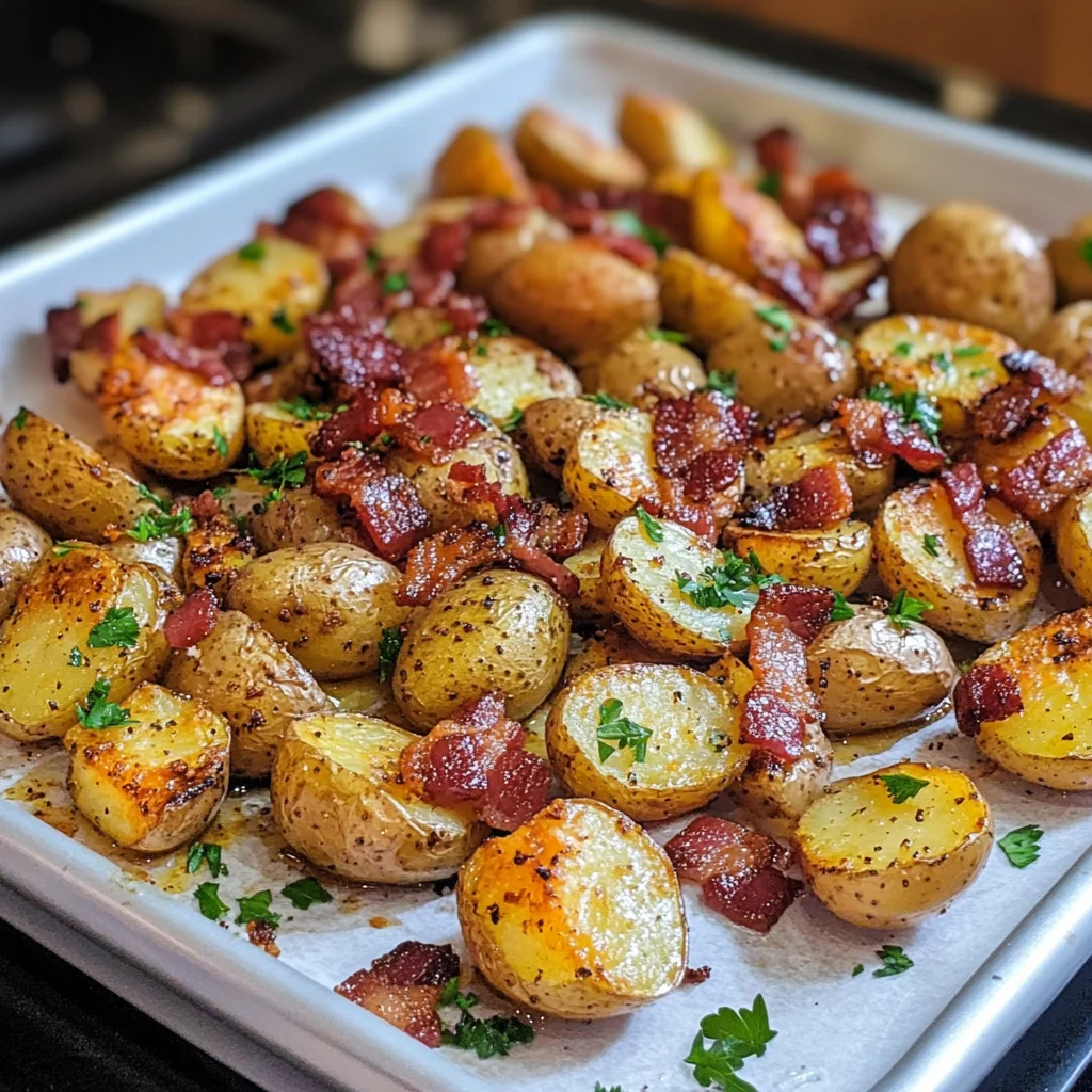 Crispy Bacon Honey Roasted Potatoes