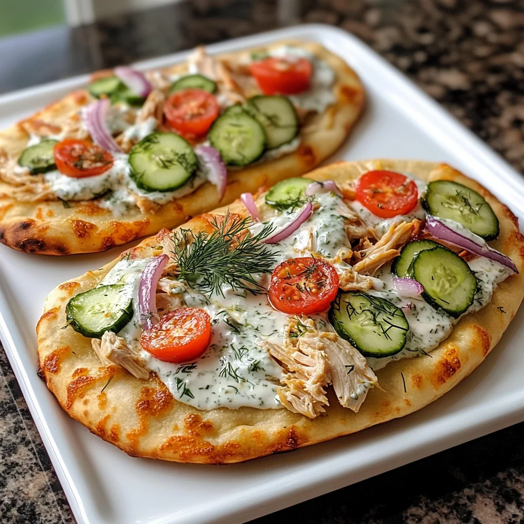 Tzatziki Chicken & Veggie Naan Pizza