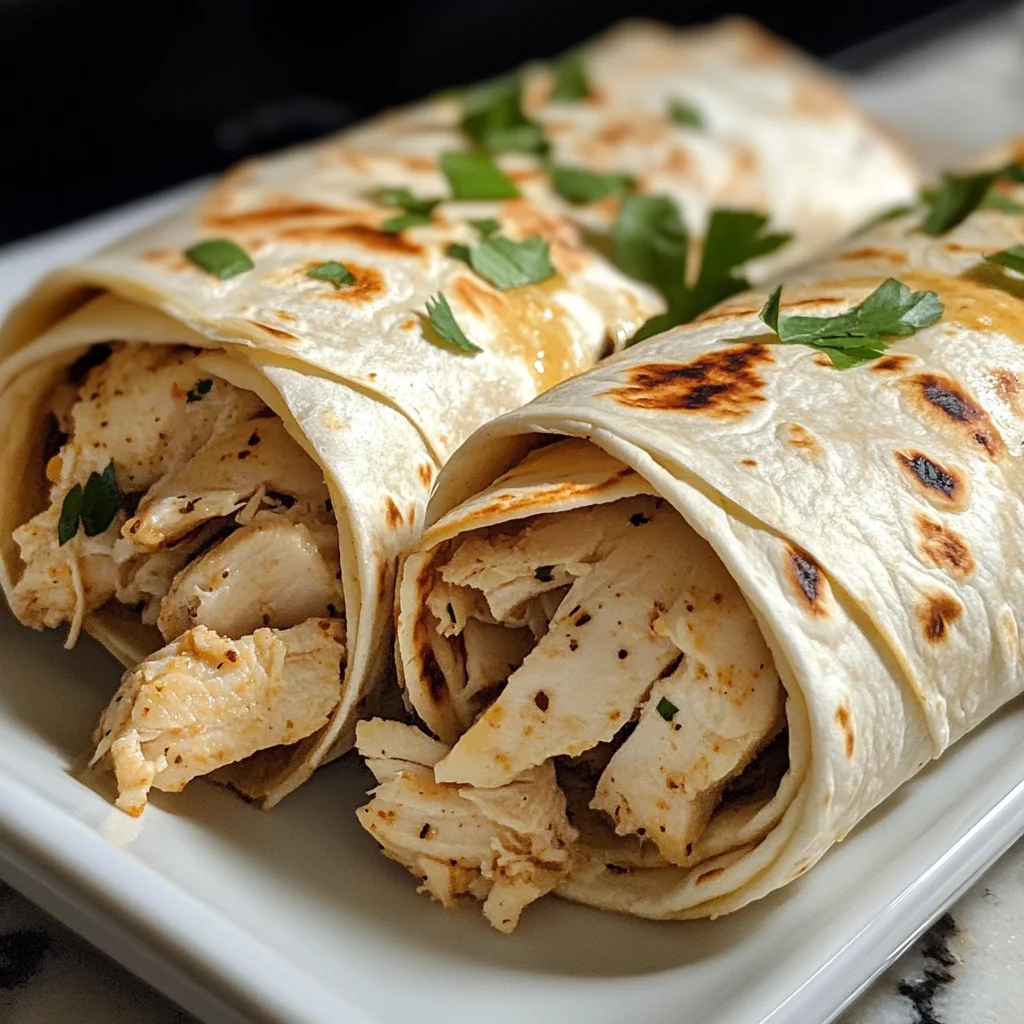Cheesy Garlic Chicken Wraps